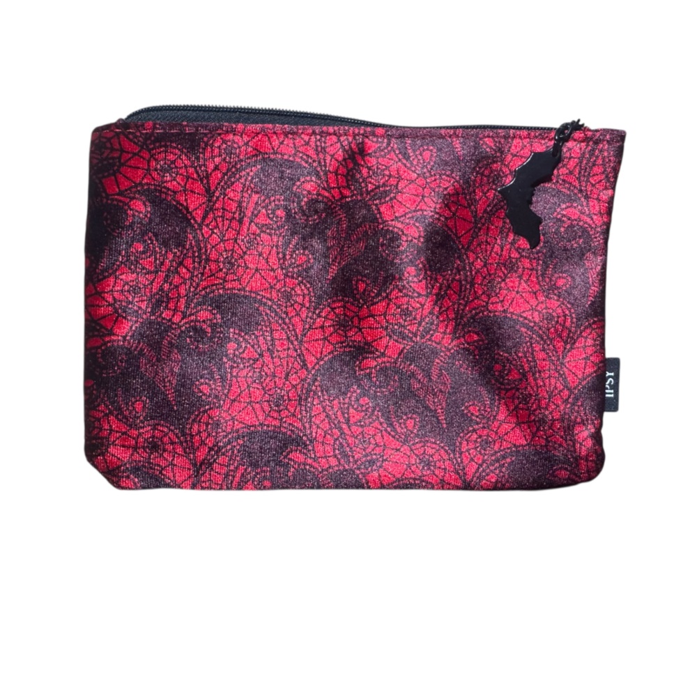 Red and Black Patterned Ipsy Pouch